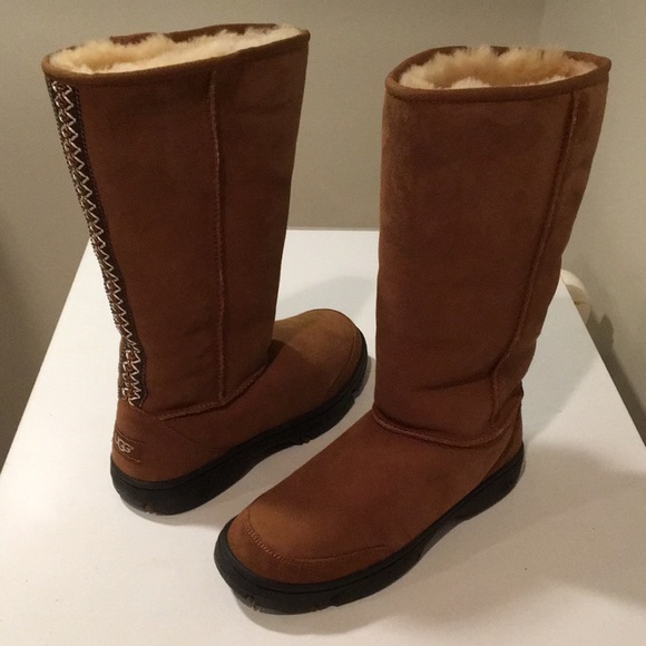 ugg ultimate tall braid chestnut
